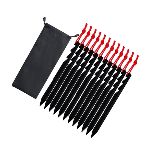 Gieenan 12 Pcs Canopy Stakes Aluminium Alloy Tent Peg Outdoor Camping Stakes Yard Lawn Peg for Fixing Tent Tarps Awning Mat