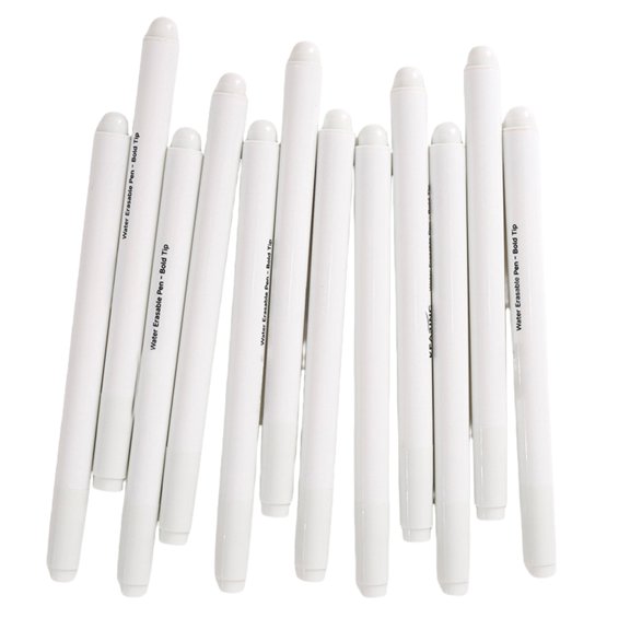 Gieenan 12 Pcs Fabric Markers Pens Water Soluble Pen Erasable Marking Pen Sewing Fabric Markers Temporary Marking Pen
