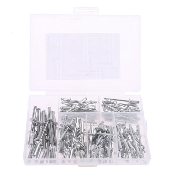Gieenan 120 Pcs Aluminum Blind Rivets Open End Decorating Fastener Nails Pop Rivets Kit