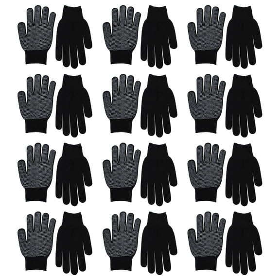 Gieenan 12pair Single Side Working Gloves Polyester Cotton Work Gloves with Grip Dot