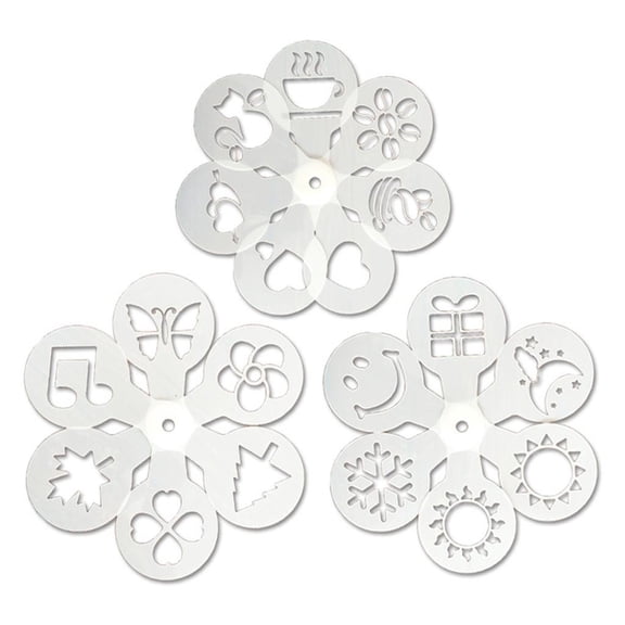 Gieenan 19Pcs/Set Coffee Decorating Stencils Foam Latte Art Molds Drawing Template Reusable DIY Baking Tools for Cake Cookie Cappuccino Hot Chocolate