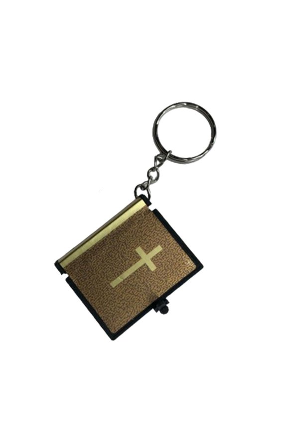1PC Mini Bible Keychain English Religious Mini Paper Spiritual Christian Cover Keyring Gift
