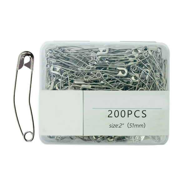 Gieenan 200Pcs Curved Safety Pin 38MM or 51MM Metal Quilting Pin Curved Basting Pin
