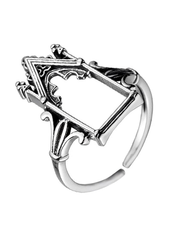 2022 Fashion Trend Jewelry Rings Fade Metal Copper Rings Gothic Castle Rings