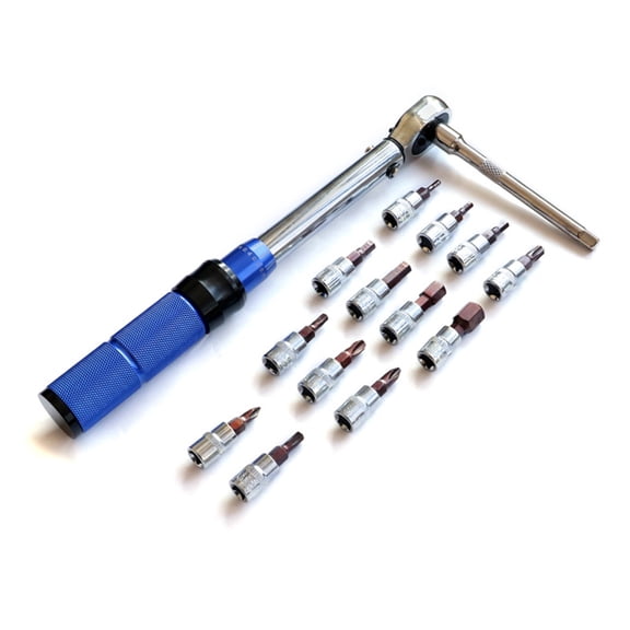 Gieenan 21Piece Small Torque Wrench for Bicycles 2-24NM, 1/4 Inch Torque Wrench Set, Ratchet Wrench with 10CM Extension Rod