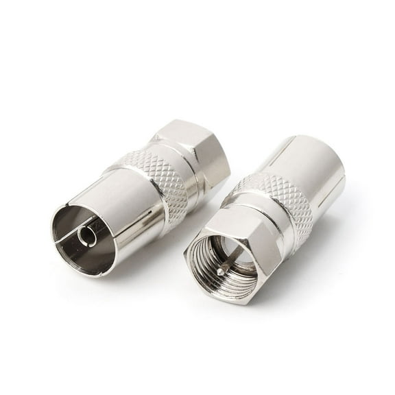 Gieenan 2Pcs F Type Male Plug Connector Socket to RF Coax TV Aerial Female RF Adapters