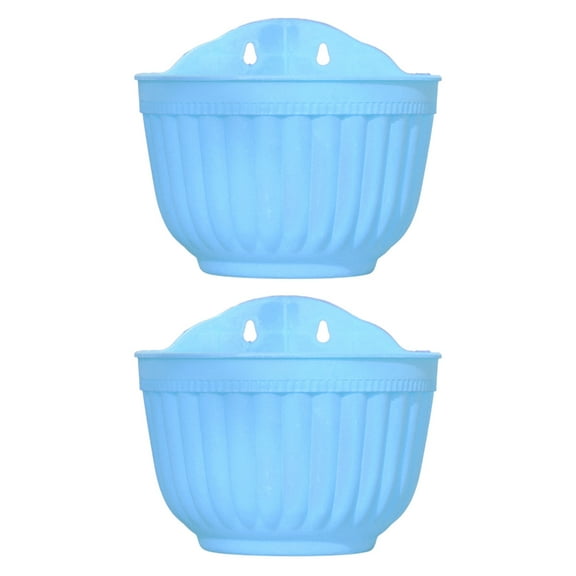 Gieenan 2Pcs Hanging Flower Railing Pot Artificial Plant Outdoor Countryside Window Flower Plant Holder Basket Decoration