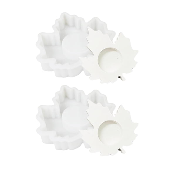 Gieenan 2Pcs Leaf Shaped Silicone Molds for Epoxy Resin Silicone Candle Holder Molds for Candle Stand Tealight Holder Decoration