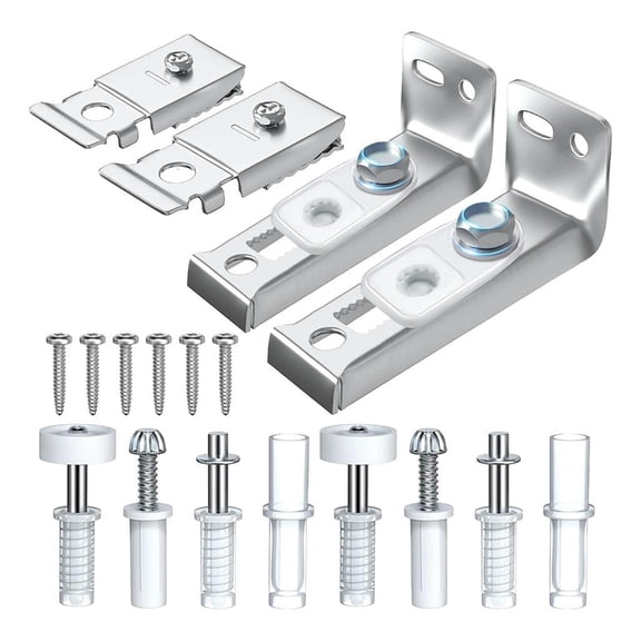 Gieenan 2Set Closet Door Hardware Repair Kits Top & Bottom Pivots,Bracket & Guide Wheels