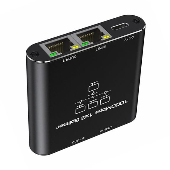 Gieenan 3 Port Gigabit Networking Splitter Hub, Fast Speed 1000Mbps Data Transfer Splitter for Computers and Gaming Consoles