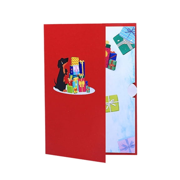 Gieenan 3D PopUp Greeting Card Valentines Day Lovers Gift Card Lovely Pet Dogs for Girlfriend Boyfriend