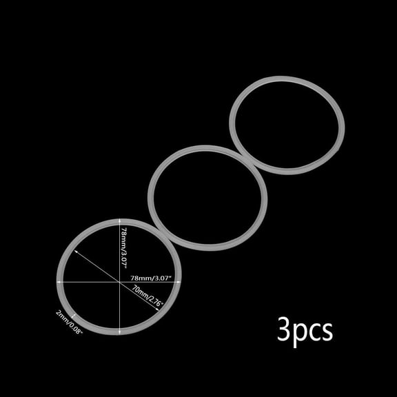 Gieenan 3Pcs 7.8cm Rubber O Shaped Replacement Gaskets Seal Ring Part For Blender Juicer