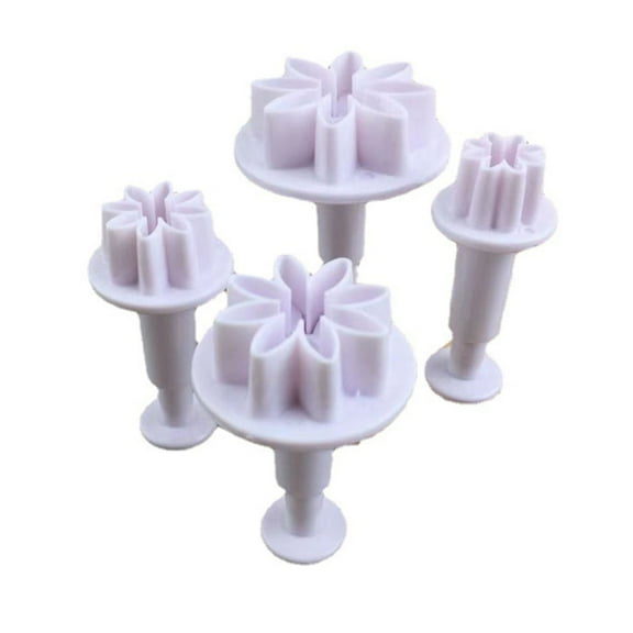 Gieenan 4Pcs/Set Small Daisy Plunger Fondant Cutter Sugarcraft Cake Decorating Tools DIY