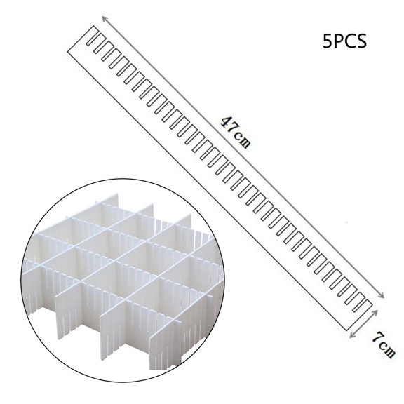 Gieenan 5 Pcs/Set Plastic DIY Grid Drawer Divider Household Necessities Storage Suitable for help Tidy Dresser Cosmetics Socks