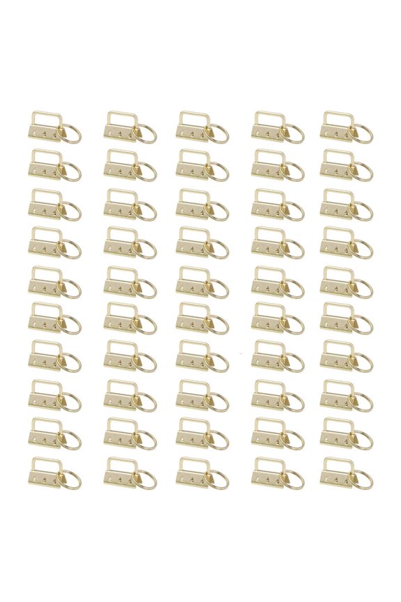 50 Pcs/Set Keychain Hardware Set for Key Chain Fob Wristlets with Split Rings Ki