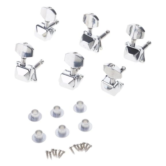 Gieenan 6Pcs 3L3R Metal Guitar Tunings Key Machine Head String Tuners Guitar Accessory