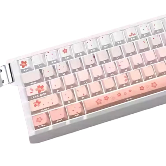Gieenan 74Key Translucents Sakuras Keycap Original Profile Side Print Backlit Key for 60