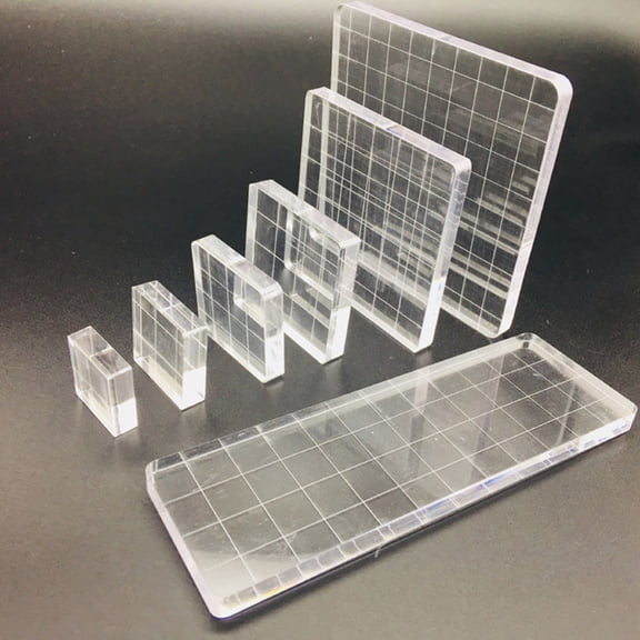 Gieenan 7pcs/set Transparent Acrylic Block DIY Crafts Seal Stamp Scrapbooking Photo Album Decor