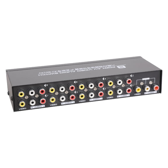 Gieenan 8-way Composite RCA AV Splitter 1X8 Video 1 in 8 out Selector Box Splitter Distributor for STB DVD HDTV