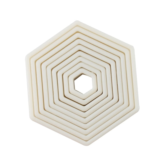 Gieenan 9Piece Set Of Convenient Hexagon Fondant Molds For Functional Cake Decorating