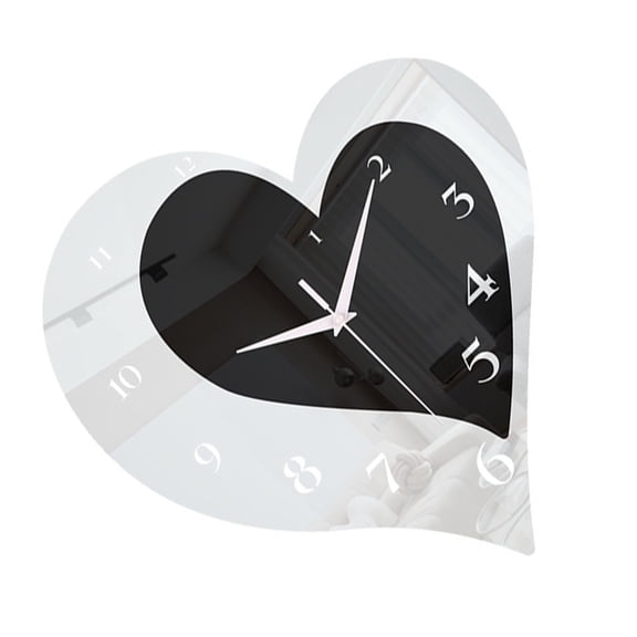 Gieenan Acrylic Heart Wall Hanging Clock Decorative Clock Silents Movement for Elegant Home Decoration