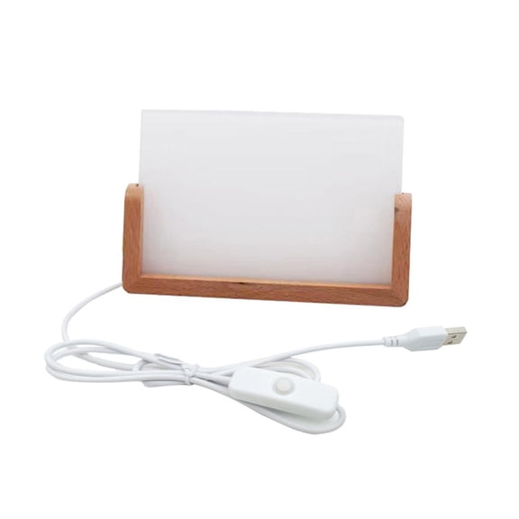 Gieenan Acrylic LED Lighted Sublimation Photo Frame with Wood Stand Heat Transfer Blank Picture Frame Home Decoration Gift
