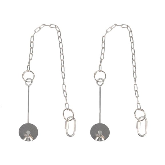 Gieenan Adjustable Chain Poultry Feeders Hanging Stainless Steel Vegetable Fruit Holder Toy for Stress Reliefs in Cages