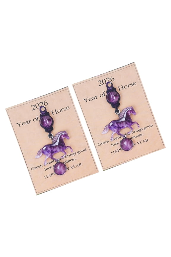 Amethyst Horse Keychain,Lucky Crystal Horse Keychains Purse Pendant Bag Charm