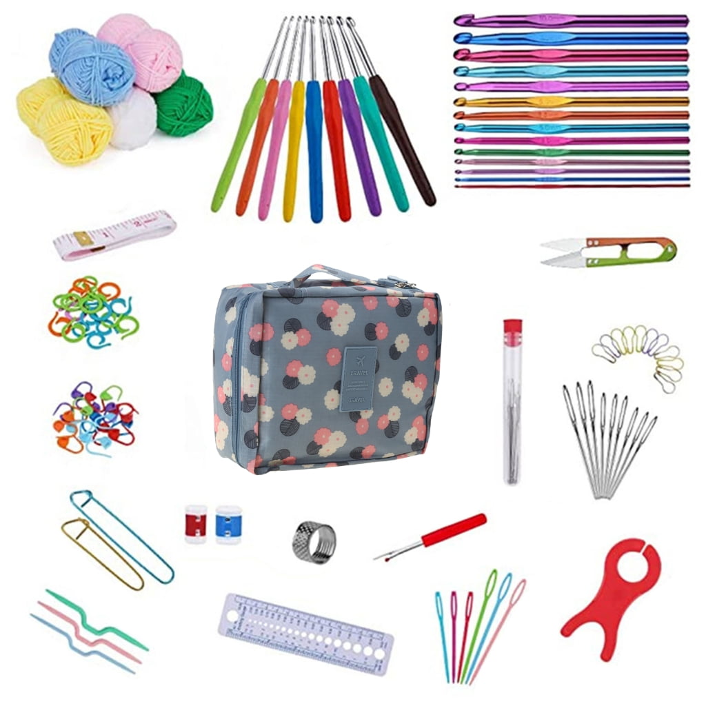 Gieenan Beginner Crochet Kits Include Ergonomic Hooks, Knitting Needle, Sewing Marker