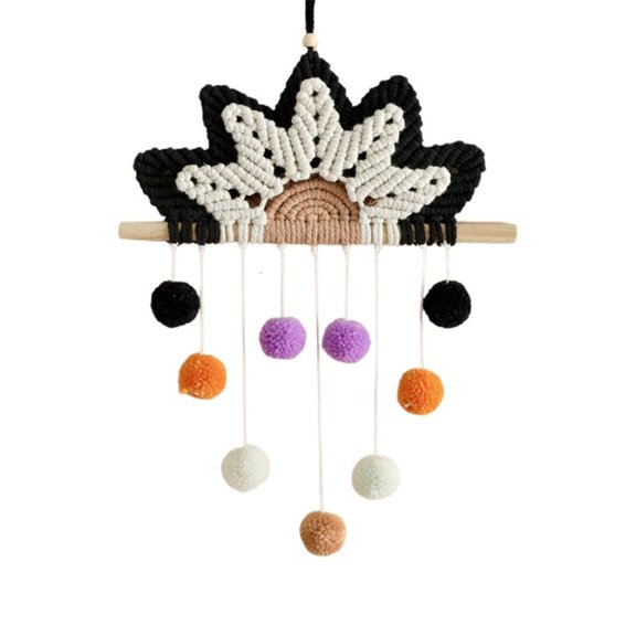 Gieenan Boho Wall Hanging Decor Macrame Tassel Hanging Ornament Rainbow Tapestry Decor