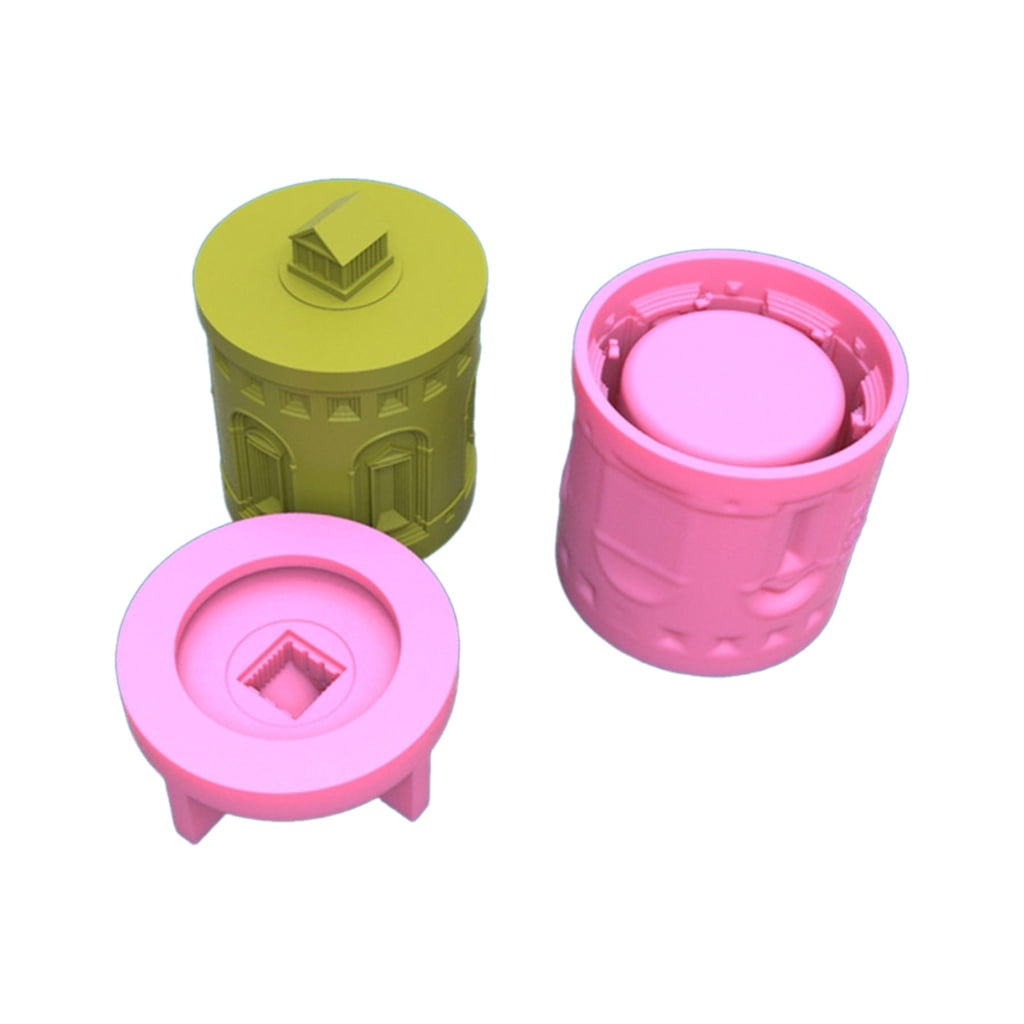 Gieenan Building Storage Box Silicone Mold with Lid 3D Concrete Casting Mold DIY Candle Holder Mold Flower Pot Making Supplies