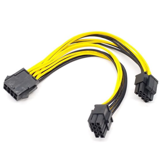 Gieenan CPU 8Pin Female to Double 8Pin (4+4)Pin Male Y Splitter Adapter CPU Connector Motherboard Power Supply Cable