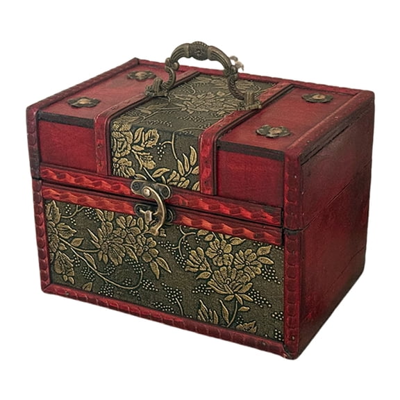 Gieenan Classical Wooden Storage Box Stylish Wooden Storage Trunk Organizers for Collectibles and Decorative Home Use