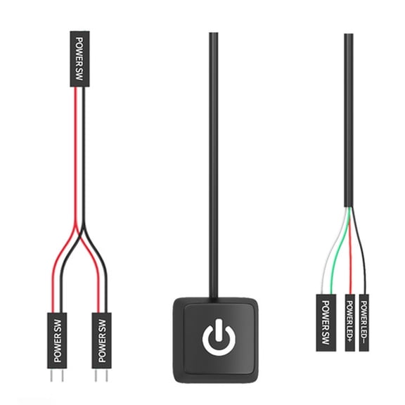 Gieenan Colorful LED Lights Computer Desktop Power Button Extension Cable 200cm