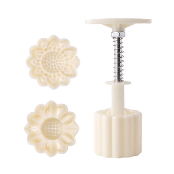 Gieenan Cookie Stamps Sunflowers Shape Mooncake Mold Hand-Pressure Mooncake Makers