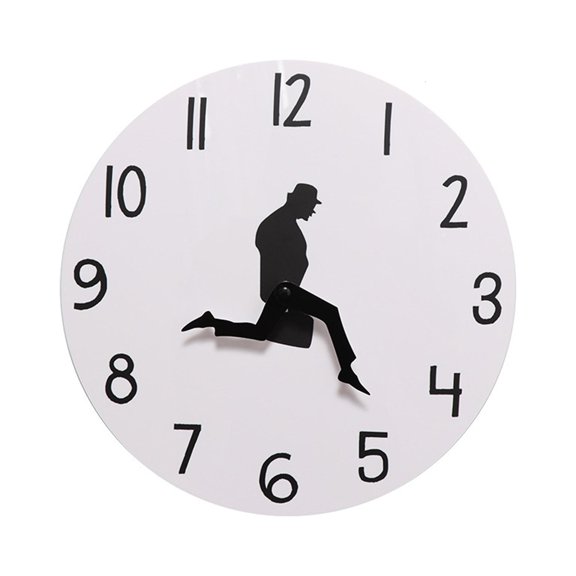 Gieenan Creative Wall Clock Decorative Walking Man in Suit Wall Art Clock Home Decor