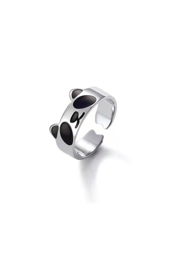 Cute Panda Finger Ring Fashion Wrap Ring Adjustable Stacking Open Ring Rings for Women Graduation Gifts Panda Adjustable Open Rings Jewelry