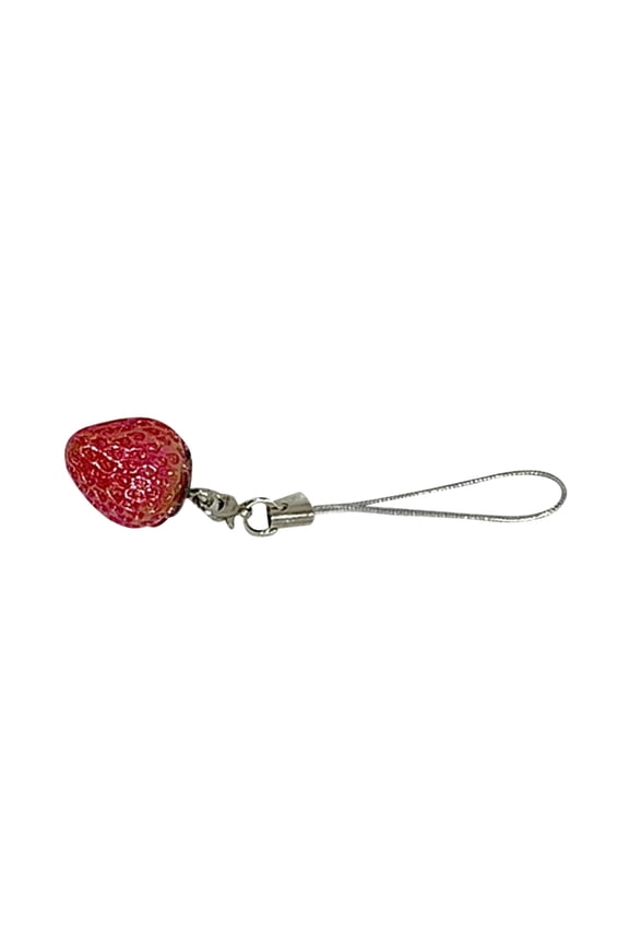 Cute Strawberry Pendant Phone Accessory Handmade Keychain Pendant for Bag Purse