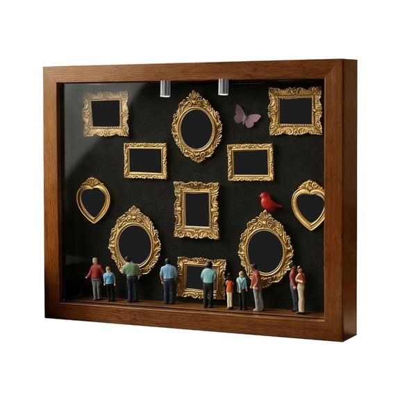 Gieenan DIY Mini Museums Silhouettes Box Shadows Box Frame Set Personalize DIY Photo Family Memory Display Case Valentine Gift