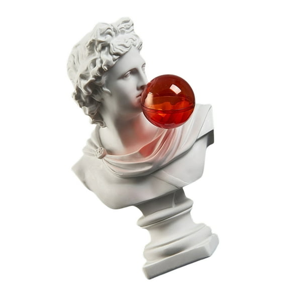 Gieenan Decorative Resins Blowing Bubble Figurine Greek Bust Sculpture for Any Setting