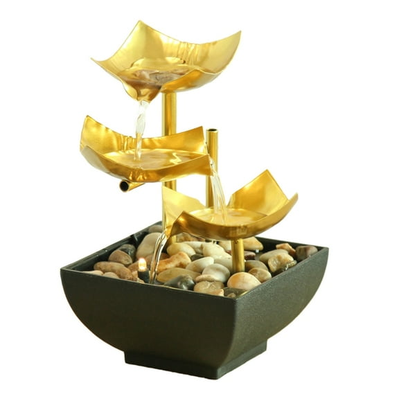 Gieenan Desk Waterfall Decoration With Gentle Flows And Led Lighting Home Decoration Gift