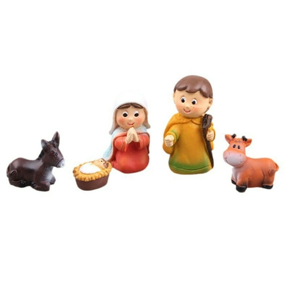 Gieenan Detailed Nativity Scene Set Holy Figurine Statues Capturing Essences Of Jesuss Birth For Festival Home Decoration