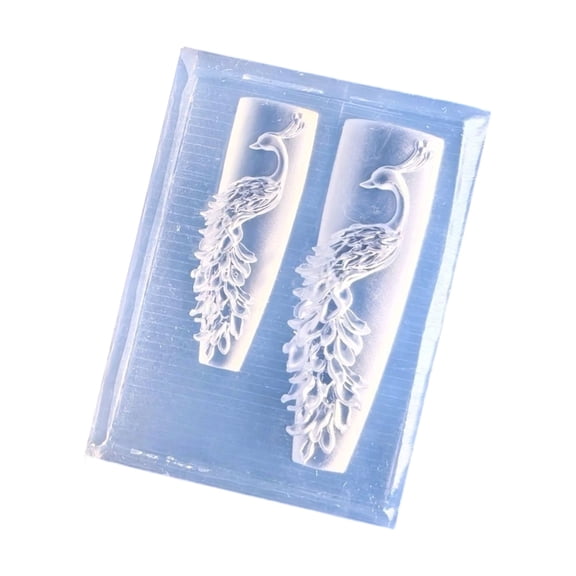 Gieenan Detailed Peacockbird 3D Nail Stamp Mold Premium Silicone Material For Salon Quality Manicures And Craft Projects