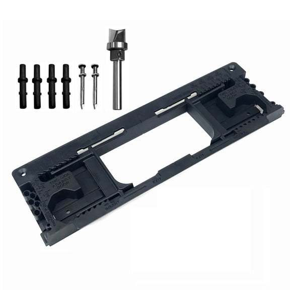 Gieenan Door Hinge Template Guide, Door Hinge Jig Router Bit Included Precise fit for Different Hinge Length Thickness