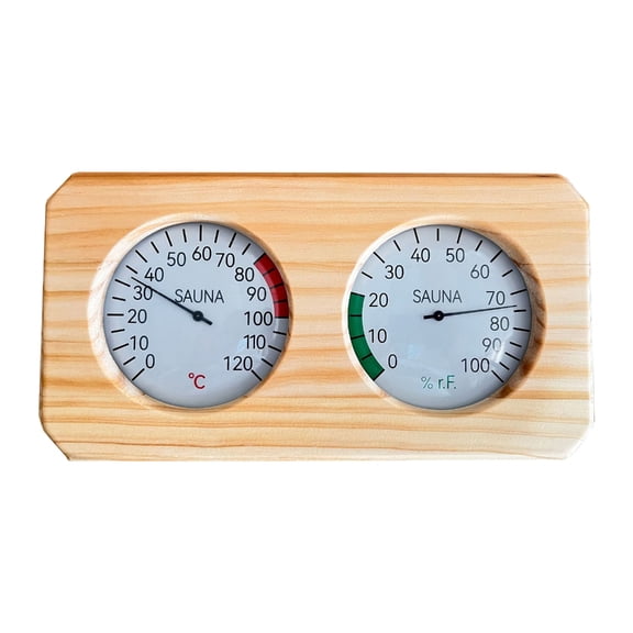 Gieenan Easy to Read Sauna Thermometer Hygrometer Durable Wood Temperature Humidity Test