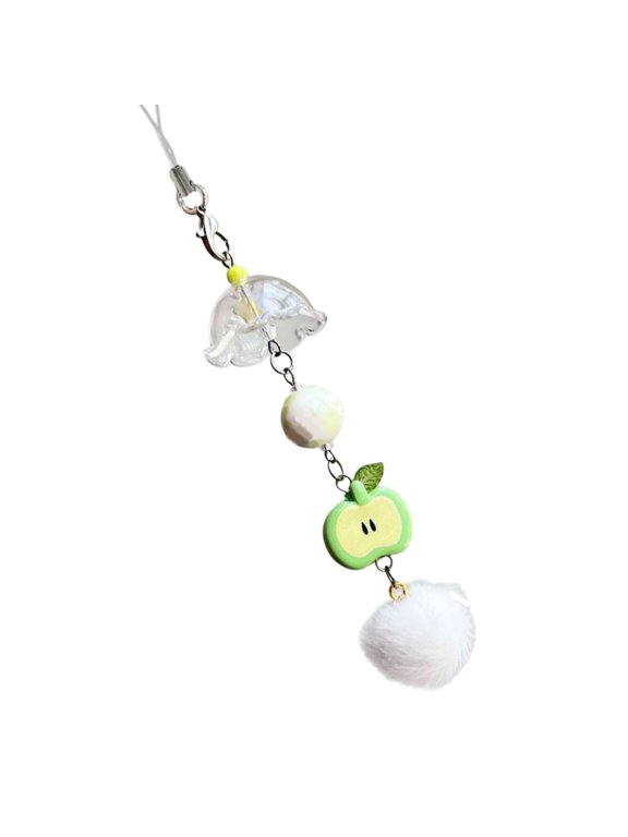 Elegant Apples Charm Bag Pendant 3D Fruit Shape Key Ring Portable Bag Decoration Fashionable Handbag Charm Accessories