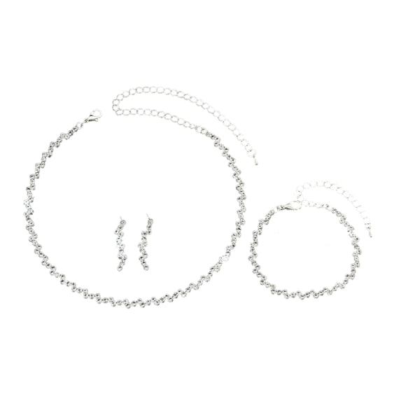Gieenan Elegant Wedding Accessory Set Sophisticated Wedding Rhinestones Jewelry Set Necklace Earrings for Bridesmaids