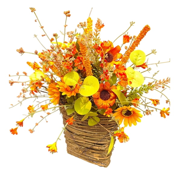 Gieenan Fall Sunflowers Basket Front Door Wreath Hangings Window Wall Home Decorations