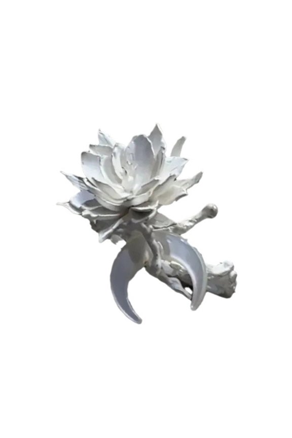 Fashionable Adjustable Women's Rings Sturdy Copper Materials Highlighting Night Bloomings Cereus Flower Designs