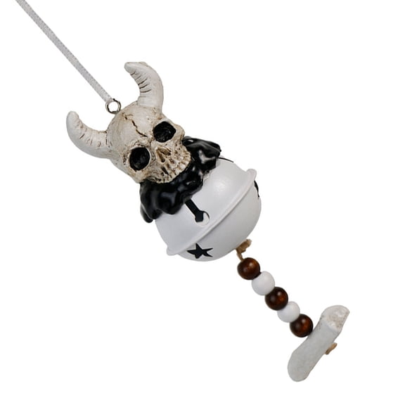 Gieenan Gothic Devil Head Windchime Resins Metal Hanging Bells Decors